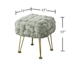 Tabouret-Pouf en Fausse Fourrure de Renard
