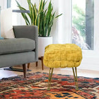 Tabouret-Pouf en Fausse Fourrure de Renard