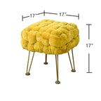 Tabouret-Pouf en Fausse Fourrure de Renard