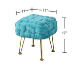 Tabouret-Pouf en Fausse Fourrure de Renard