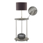 Table d'appoint ronde à 2 niveaux | Faux marbre et chrome | Pour 1