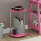 Table d'appoint ronde à 2 niveaux | Faux marbre et chrome | Pour 1