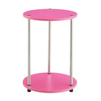 Table d'appoint ronde à 2 niveaux | Faux marbre et chrome | Pour 1