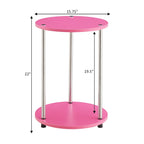 Table d'appoint ronde à 2 niveaux | Faux marbre et chrome | Pour 1