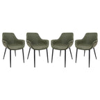 Chaise de salle à manger Markley en cuir avec pieds en fer, lot de 4 fauteuils d'appoint modernes