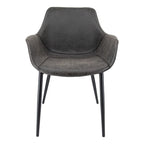 Chaise de salle à manger Markley en cuir avec pieds en fer, lot de 4 fauteuils d'appoint modernes