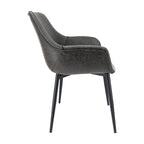 Chaise de salle à manger Markley en cuir avec pieds en fer, lot de 4 fauteuils d'appoint modernes