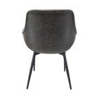 Chaise de salle à manger Markley en cuir avec pieds en fer, lot de 4 fauteuils d'appoint modernes
