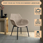 Chaise de salle à manger Markley en cuir avec pieds en fer, lot de 4 fauteuils d'appoint modernes