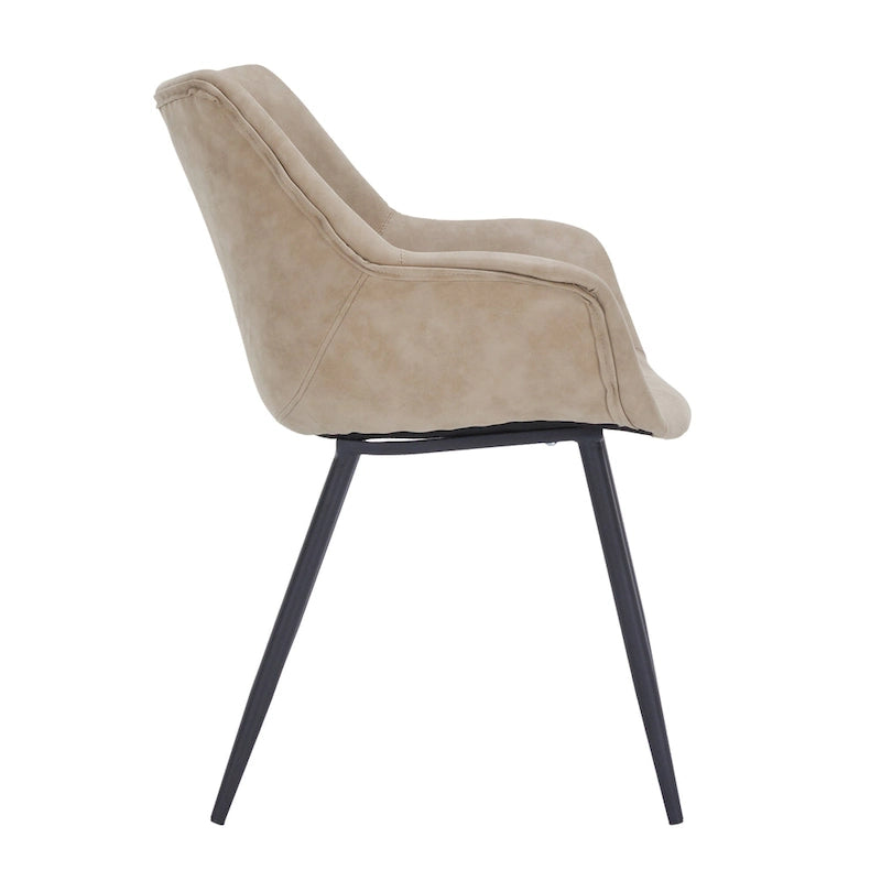 Chaise de salle à manger Markley en cuir avec pieds en fer, lot de 4 fauteuils d'appoint modernes
