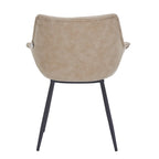 Chaise de salle à manger Markley en cuir avec pieds en fer, lot de 4 fauteuils d'appoint modernes