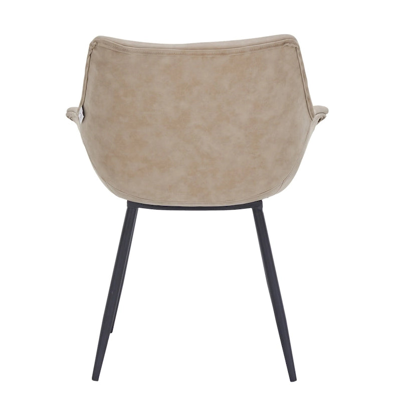 Chaise de salle à manger Markley en cuir avec pieds en fer, lot de 4 fauteuils d'appoint modernes