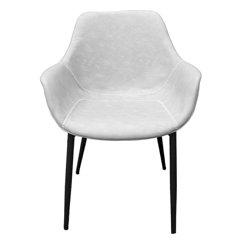 Chaise de salle à manger Markley en cuir avec pieds en fer, lot de 4 fauteuils d'appoint modernes