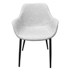 Chaise de salle à manger Markley en cuir avec pieds en fer, lot de 4 fauteuils d'appoint modernes