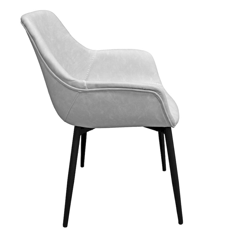 Chaise de salle à manger Markley en cuir avec pieds en fer, lot de 4 fauteuils d'appoint modernes