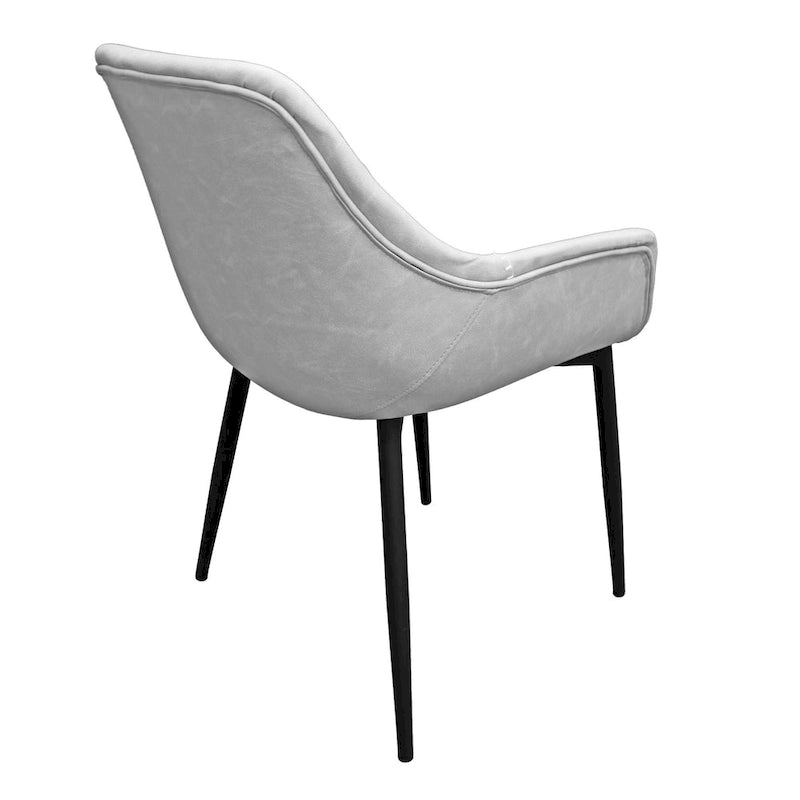 Chaise de salle à manger Markley en cuir avec pieds en fer, lot de 4 fauteuils d'appoint modernes