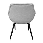 Chaise de salle à manger Markley en cuir avec pieds en fer, lot de 4 fauteuils d'appoint modernes