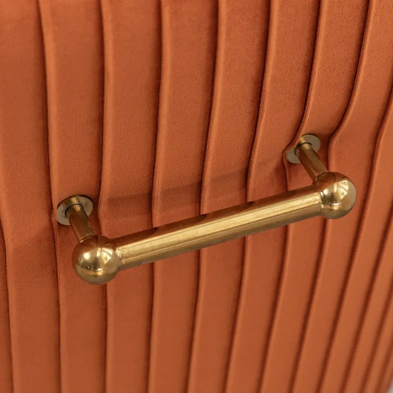 Lot de 2 chaises de salle à manger en tissu capitonné beige/gris/noir/orange avec poignée arrière