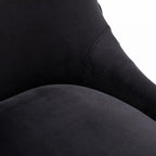Lot de 2 chaises de salle à manger en tissu capitonné beige/gris/noir/orange avec poignée arrière