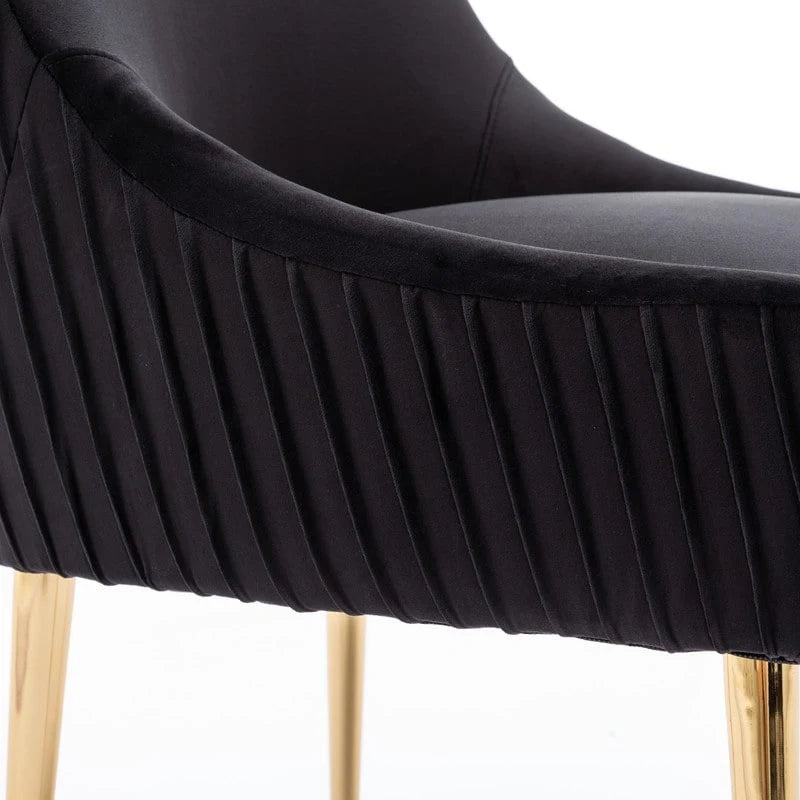 Lot de 2 chaises de salle à manger en tissu capitonné beige/gris/noir/orange avec poignée arrière