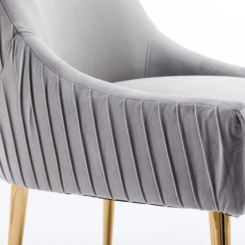 Lot de 2 chaises de salle à manger en tissu capitonné beige/gris/noir/orange avec poignée arrière