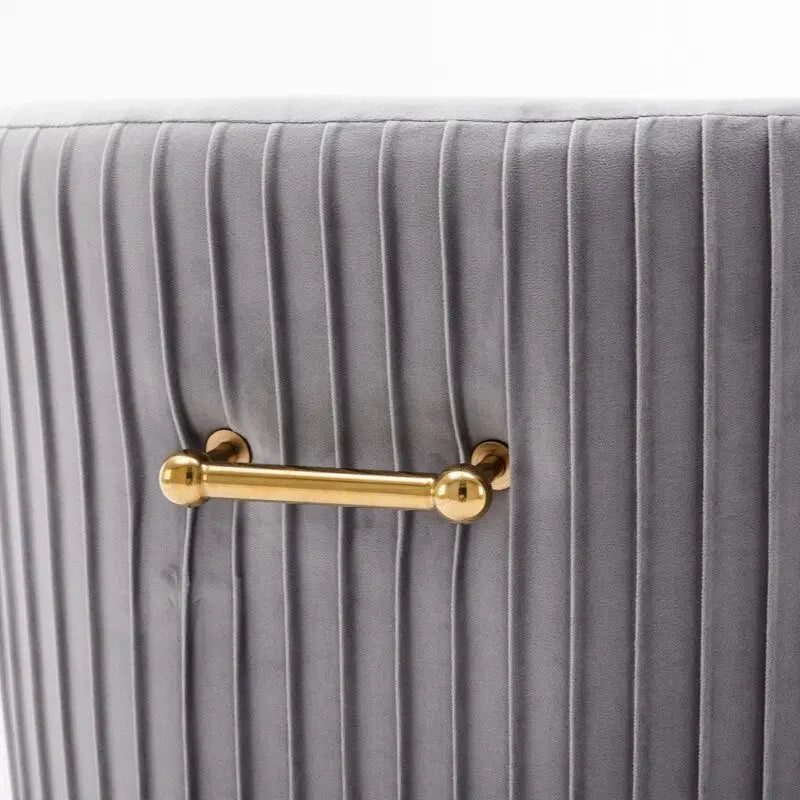 Lot de 2 chaises de salle à manger en tissu capitonné beige/gris/noir/orange avec poignée arrière