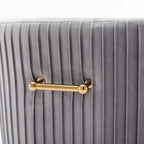 Lot de 2 chaises de salle à manger en tissu capitonné beige/gris/noir/orange avec poignée arrière