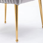 Lot de 2 chaises de salle à manger en tissu capitonné beige/gris/noir/orange avec poignée arrière