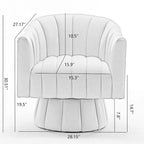 Fauteuil pivotant cylindrique de style Mid-Century (Lot de 2) – Abricot foncé / Noir / Marron / Moutarde
