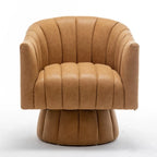 Fauteuil pivotant cylindrique de style Mid-Century (Lot de 2) – Abricot foncé / Noir / Marron / Moutarde