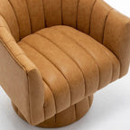 Fauteuil pivotant cylindrique de style Mid-Century (Lot de 2) – Abricot foncé / Noir / Marron / Moutarde
