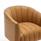 Fauteuil pivotant cylindrique de style Mid-Century (Lot de 2) – Abricot foncé / Noir / Marron / Moutarde