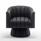 Fauteuil pivotant cylindrique de style Mid-Century (Lot de 2) – Abricot foncé / Noir / Marron / Moutarde
