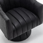 Fauteuil pivotant cylindrique de style Mid-Century (Lot de 2) – Abricot foncé / Noir / Marron / Moutarde