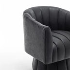 Fauteuil pivotant cylindrique de style Mid-Century (Lot de 2) – Abricot foncé / Noir / Marron / Moutarde