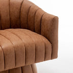Fauteuil pivotant cylindrique de style Mid-Century (Lot de 2) – Abricot foncé / Noir / Marron / Moutarde