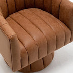 Fauteuil pivotant cylindrique de style Mid-Century (Lot de 2) – Abricot foncé / Noir / Marron / Moutarde