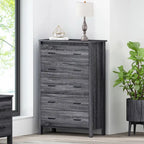 Commode à 5 tiroirs | Fini aspect bois | Chêne gris Sonoma / Noyer / Chêne Sonoma / Marron moyen | Individuel