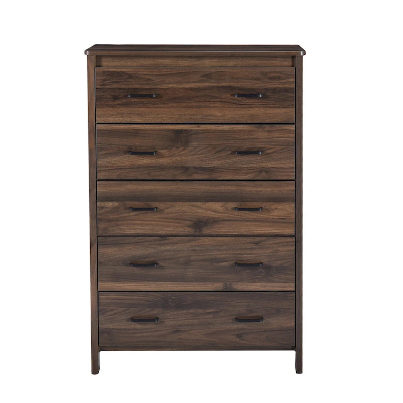 Commode à 5 tiroirs | Fini aspect bois | Chêne gris Sonoma / Noyer / Chêne Sonoma / Marron moyen | Individuel