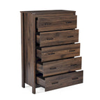 Commode à 5 tiroirs | Fini aspect bois | Chêne gris Sonoma / Noyer / Chêne Sonoma / Marron moyen | Individuel