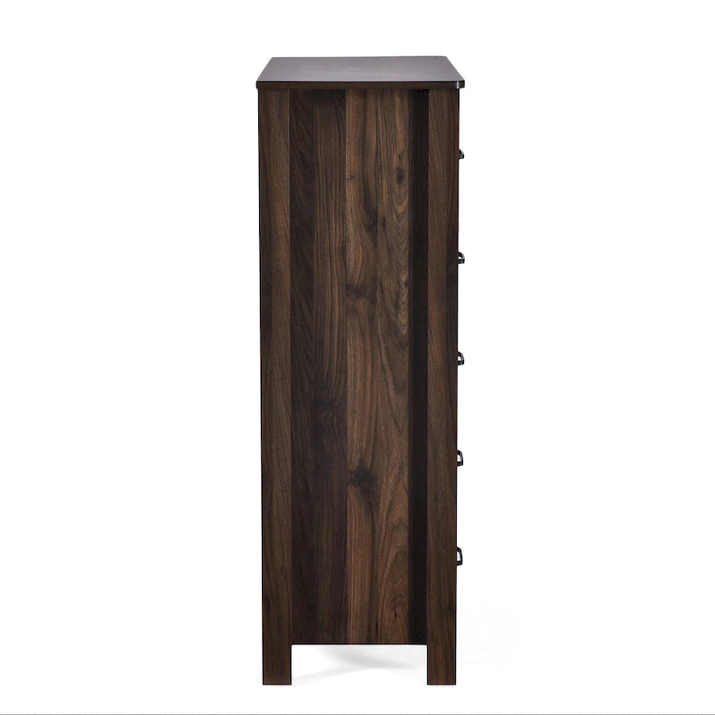 Commode à 5 tiroirs | Fini aspect bois | Chêne gris Sonoma / Noyer / Chêne Sonoma / Marron moyen | Individuel