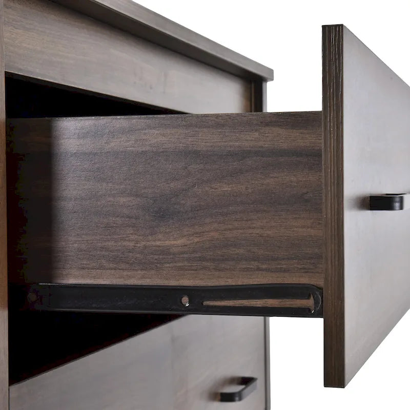 Commode à 5 tiroirs | Fini aspect bois | Chêne gris Sonoma / Noyer / Chêne Sonoma / Marron moyen | Individuel