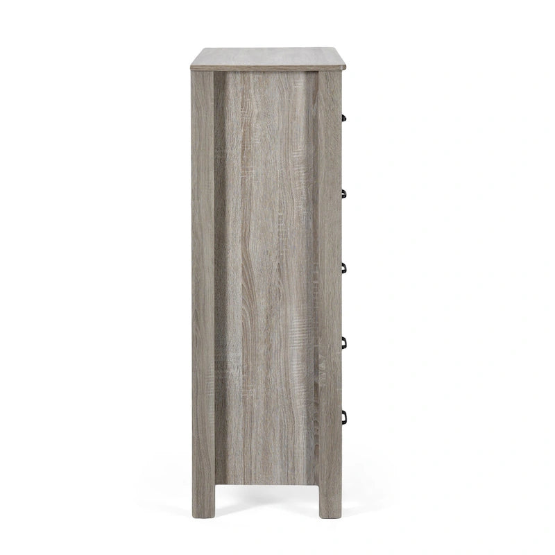 Commode à 5 tiroirs | Fini aspect bois | Chêne gris Sonoma / Noyer / Chêne Sonoma / Marron moyen | Individuel