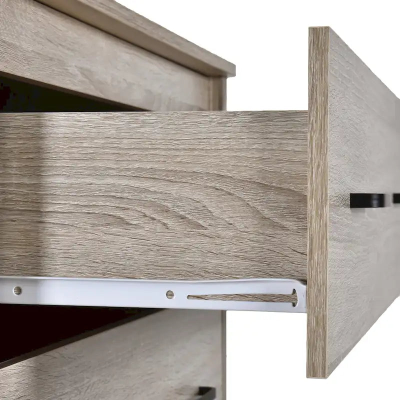 Commode à 5 tiroirs | Fini aspect bois | Chêne gris Sonoma / Noyer / Chêne Sonoma / Marron moyen | Individuel