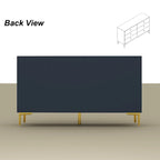 Commode double à 6 tiroirs 55,1W avec meuble de rangement noir et or