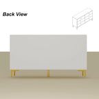Commode double à 6 tiroirs 55,1W avec meuble de rangement noir et or