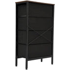 Commode en bois et rotin avec tiroirs