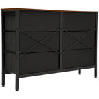 Commode en bois et rotin avec tiroirs