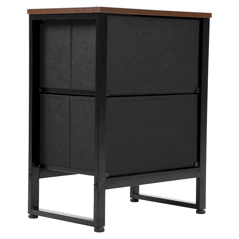 Commode en bois et rotin avec tiroirs