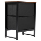 Commode en bois et rotin avec tiroirs